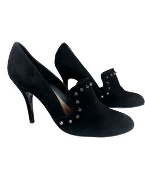 Free People Black Suede Studded Clara High Heel Pumps